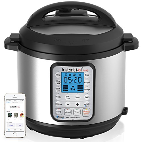 Instant Pot Smart Bluetooth 6 Qt 7-in-1 Multi-Use Programmable Pressure Cooker, Slow Cooker,...