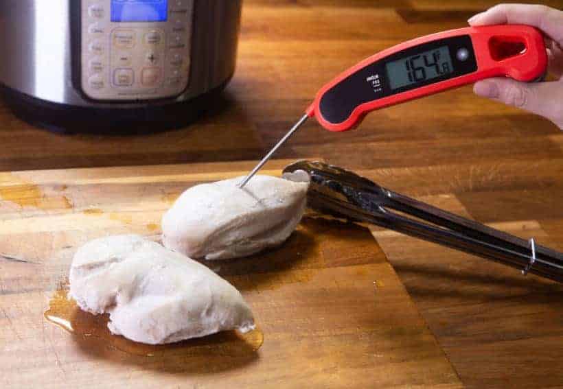 Instant Pot Chicken Breast | Instapot Chicken Breast | Pressure Cooker Chicken Breast: check chicken breasts internal temperature with food thermometer
