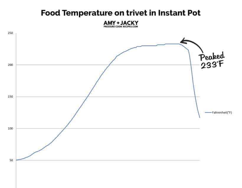 food temperature on trivet in Instant Pot
