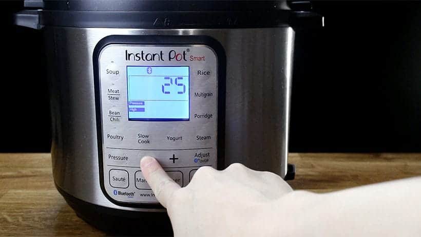 cooking with an instant pot - setting high pressure
