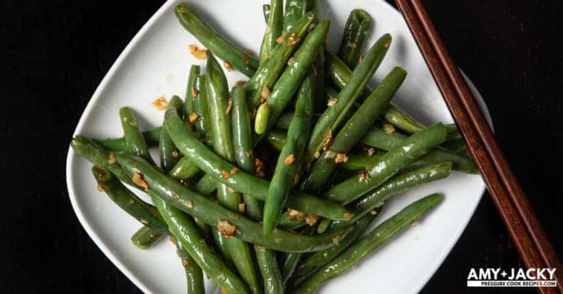 Instant Pot Green Beans Recipe (Pressure Cooker Green Beans): How to cook Green Beans in Instant Pot. Enjoy perfectly cooked fresh green beans or super quick & easy yet deliciously healthy 5-ingredient Stir-Fried Garlic Green Beans! #instantpot #instapot #instantpotrecipes #pressurecooker #beans #vegan #vegetarian #recipes #paleo