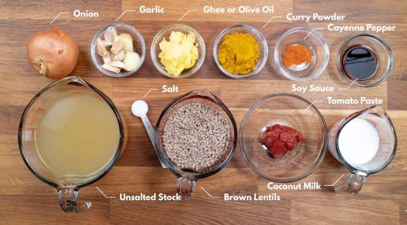 instant pot lentil curry ingredients #AmyJacky #InstantPot #PressureCooker #recipe