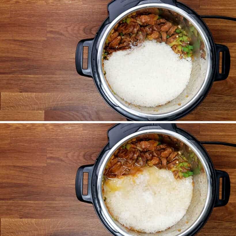 add rice to jambalaya   #AmyJacky #InstantPot #PressureCooker #recipe 