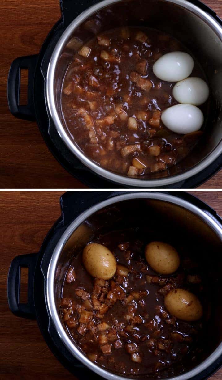 Instant Pot Taiwanese Minced Pork: add soft boiled eggs or hard boiled eggs into lu rou sauce (braised pork belly sauce)