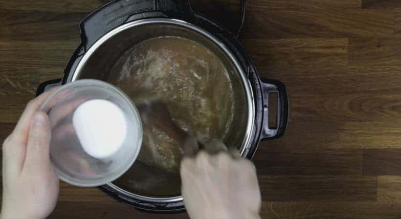 Quick and Easy Instant Pot Garlic Butter Chicken Recipe (Pressure Cooker Garlic Butter Chicken): thicken butter garlic gravy with cornstarch