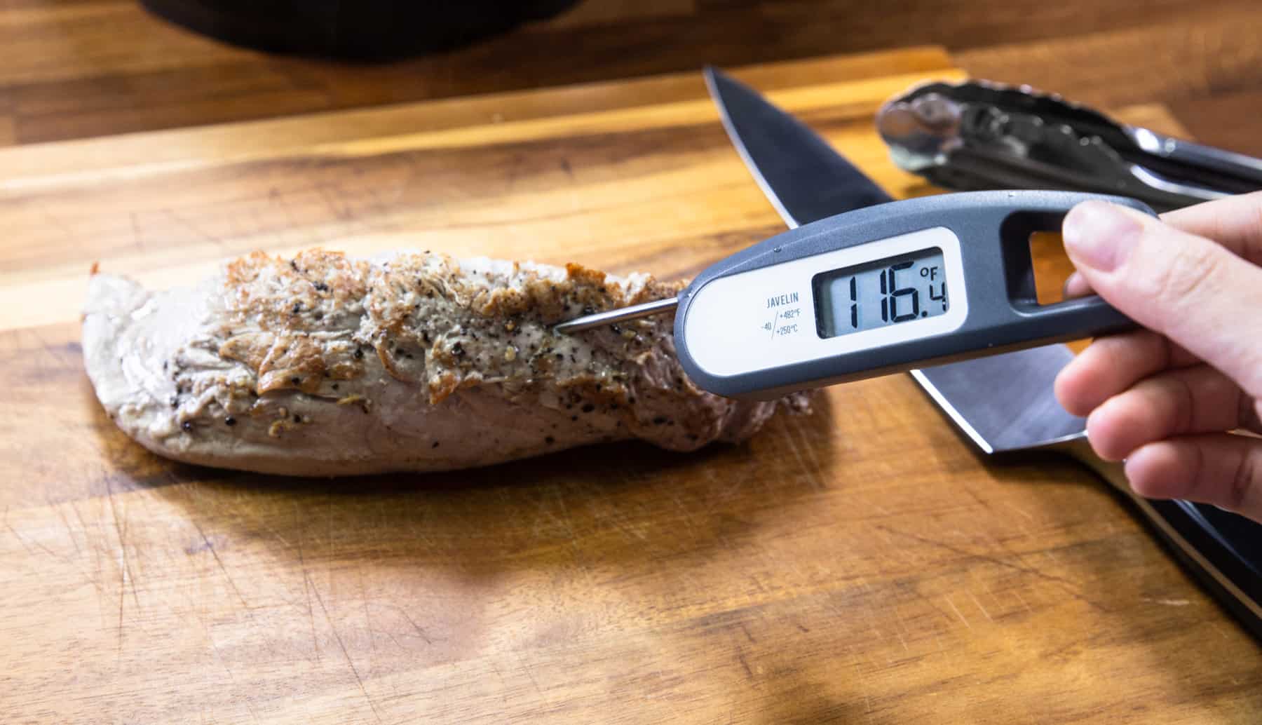 measure pork tenderloin temperature