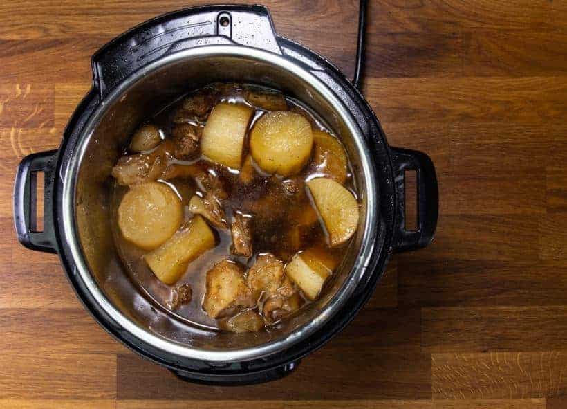 Instant Pot Chinese Beef Stew: pressure cook beef finger, beef tendon, daikon with Chu Hou Sauce in Instant Pot Pressure Cooker