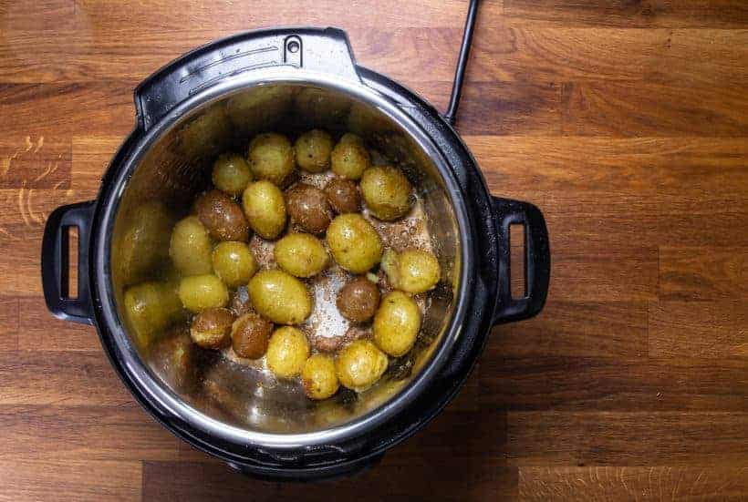 Instant Pot Roasted Potatoes: sauted baby potatoes in Instant Pot Pressure Cooker