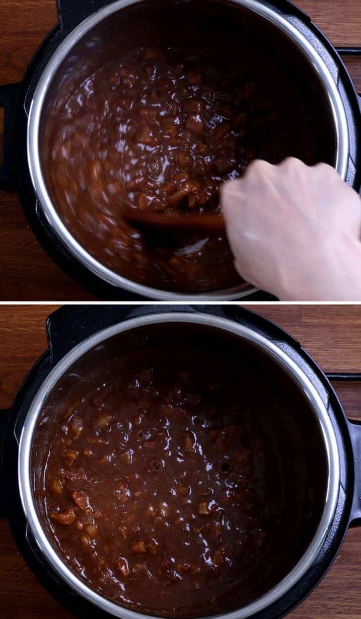 壓力鍋滷肉飯: thicken lu rou sauce in Instant Pot Pressure Cooker