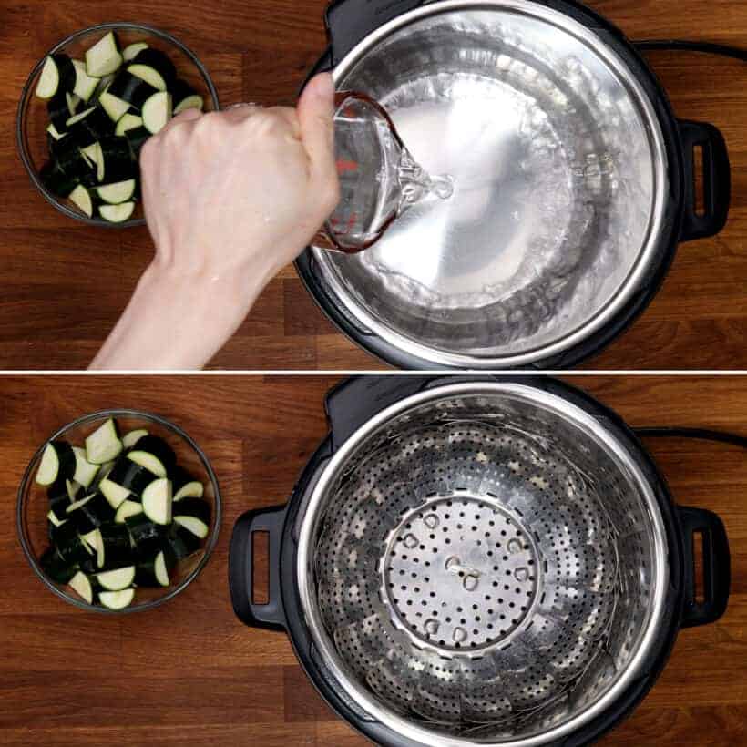 Using Instant Pot Trivet to steam zucchini